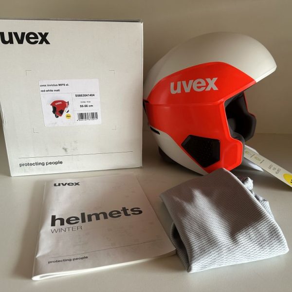 Uvex Invictus MIPS Red-White matt sísisak , síbukó 55-56cm ÚJ