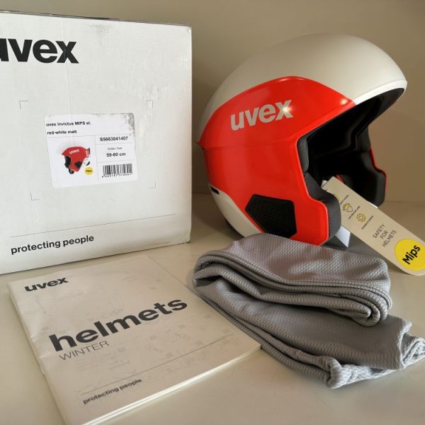 Uvex Invictus MIPS Red-White matt sísisak , síbukó 59-60cm ÚJ