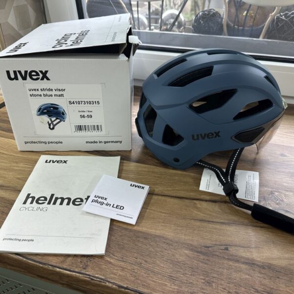 Kerékpáros sisak Uvex Stride Visor 56-59cm Új kék