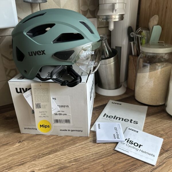 Kerékpáros sisak Uvex Stride Visor 56-59cm Új zöld